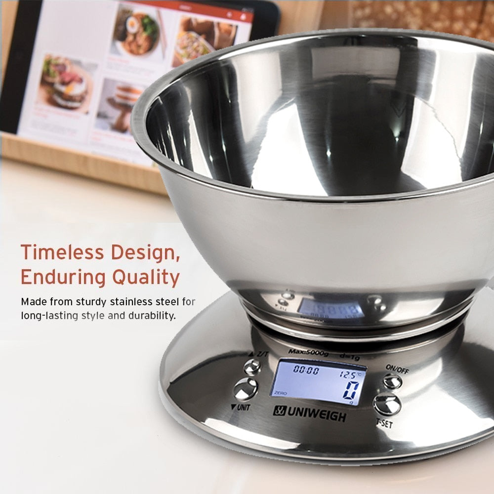 Digital Kitchen Scale High Accuracy with Removable Bowl