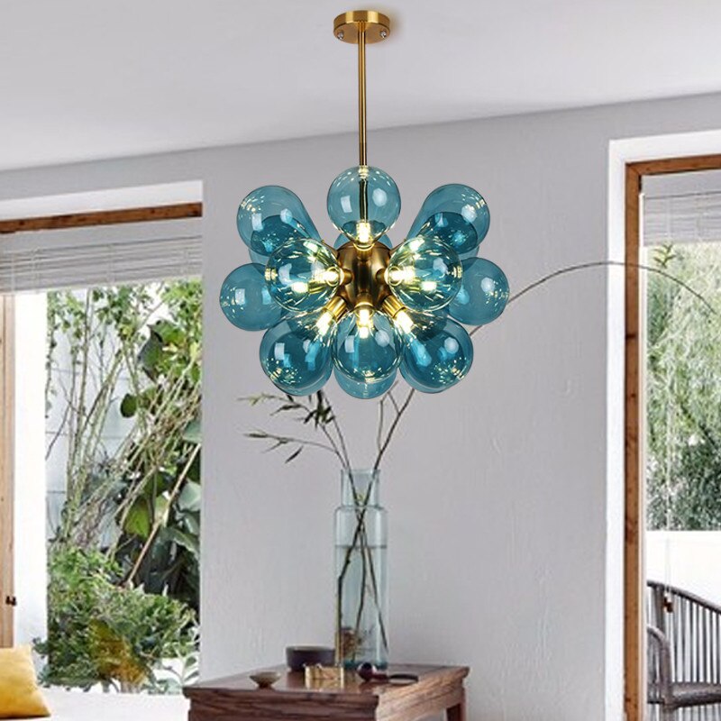 18 Glass Balls Bubbles Parlor Led Pendant Light