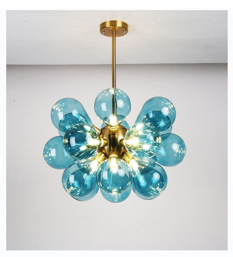 18 Glass Balls Bubbles Parlor Led Pendant Light
