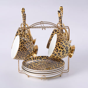 Noble Leopard Porcelain Coffee set