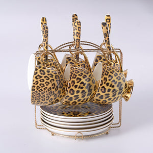 Noble Leopard Porcelain Coffee set