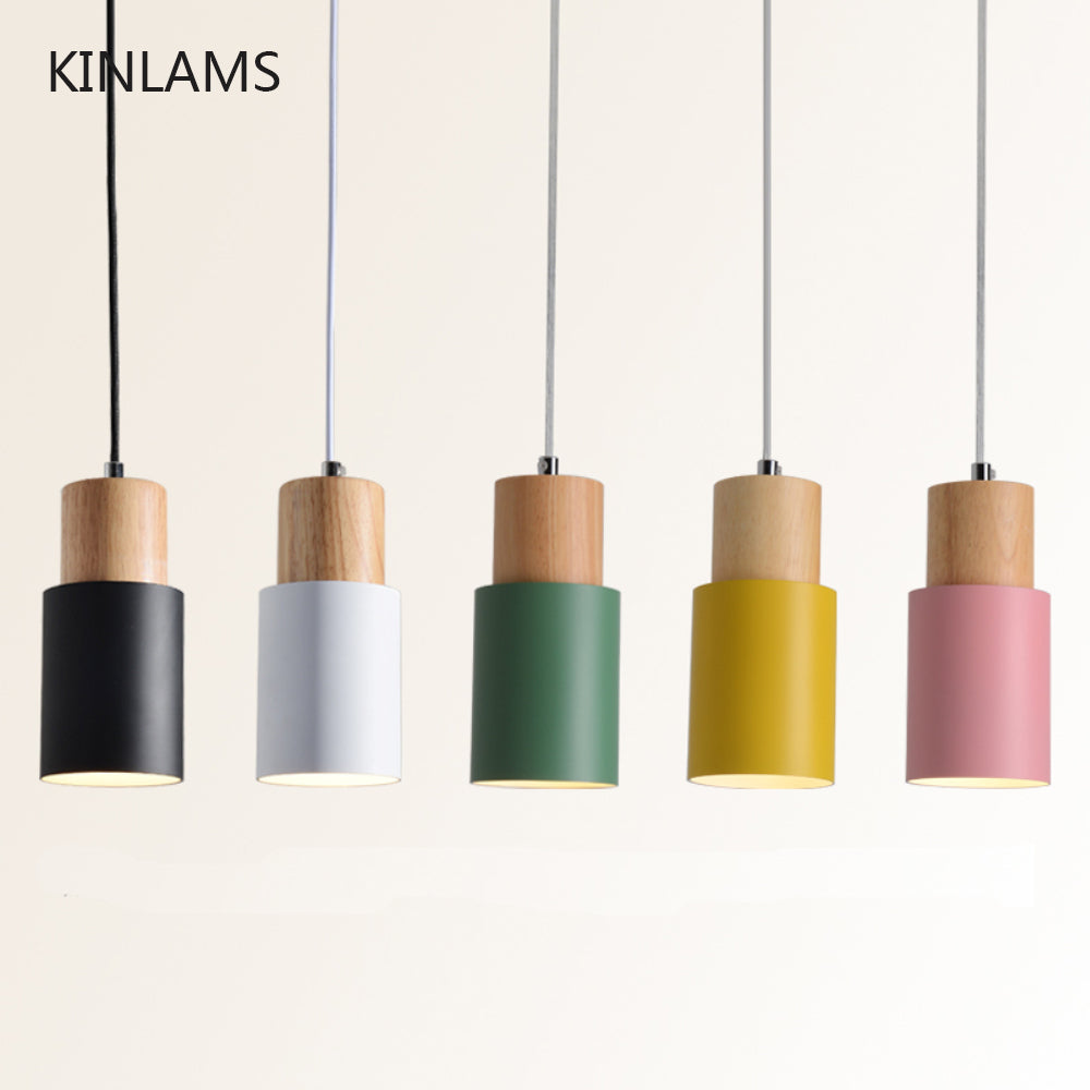 Designer Nordic simple Wood Pendant Lights led hang lamp